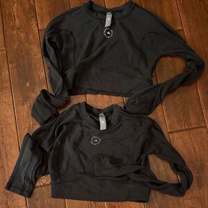 Two size S Adidas Black Crop Sweatshirts